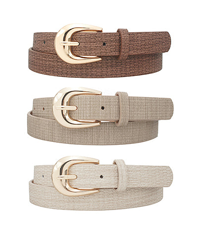 3 Set Metal Buckle Belt "Mocha/Multi"