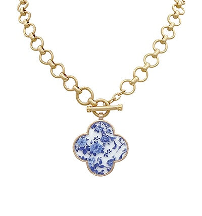 Chinoiserie Clover Print Necklace