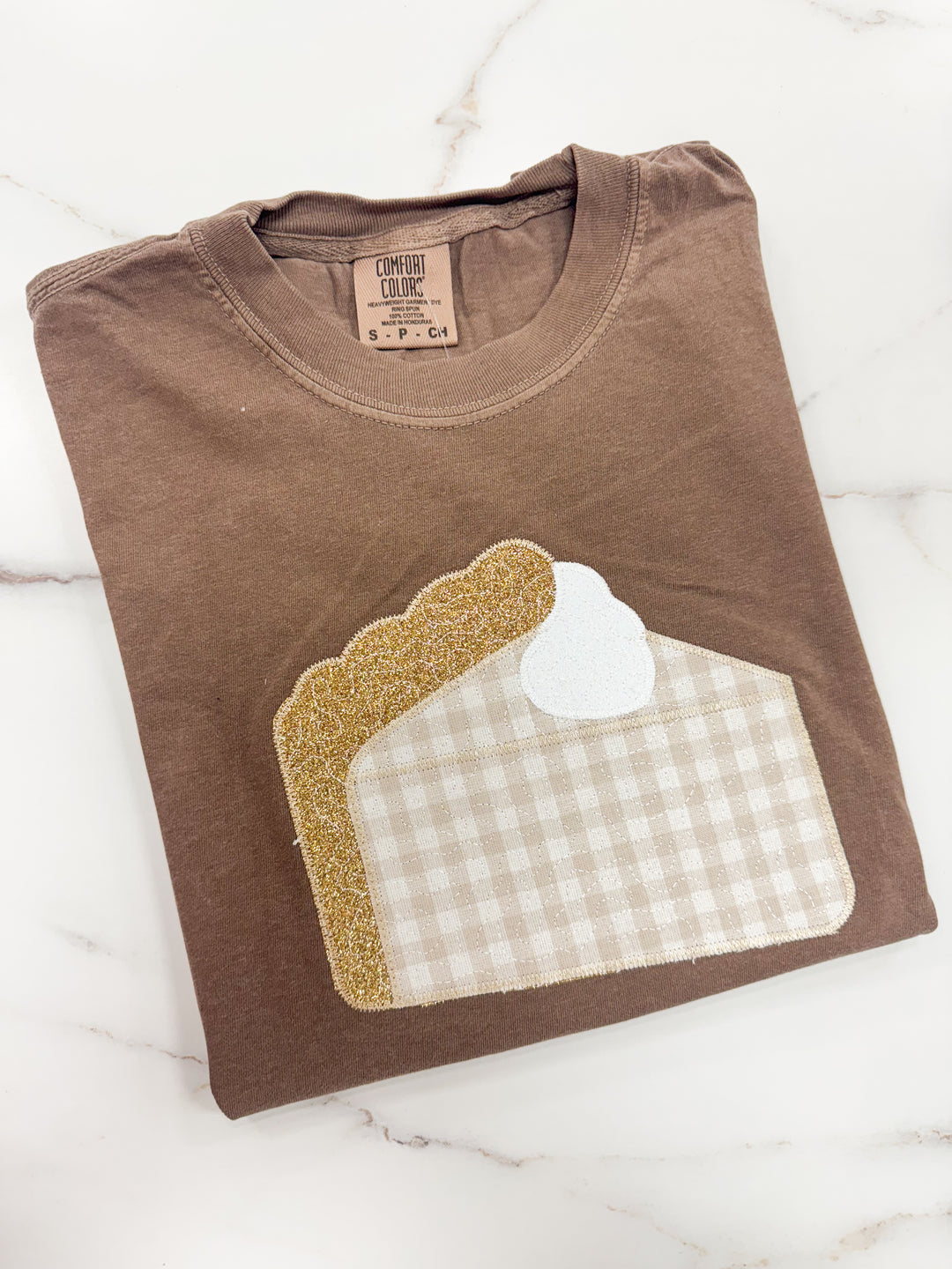 Pie Applique Graphic T-Shirt "Espresso"
