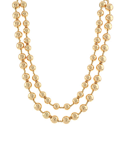2 Layered Metal Ball Statement Necklace