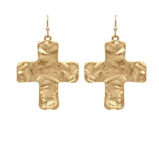 Gold Cross Earrings