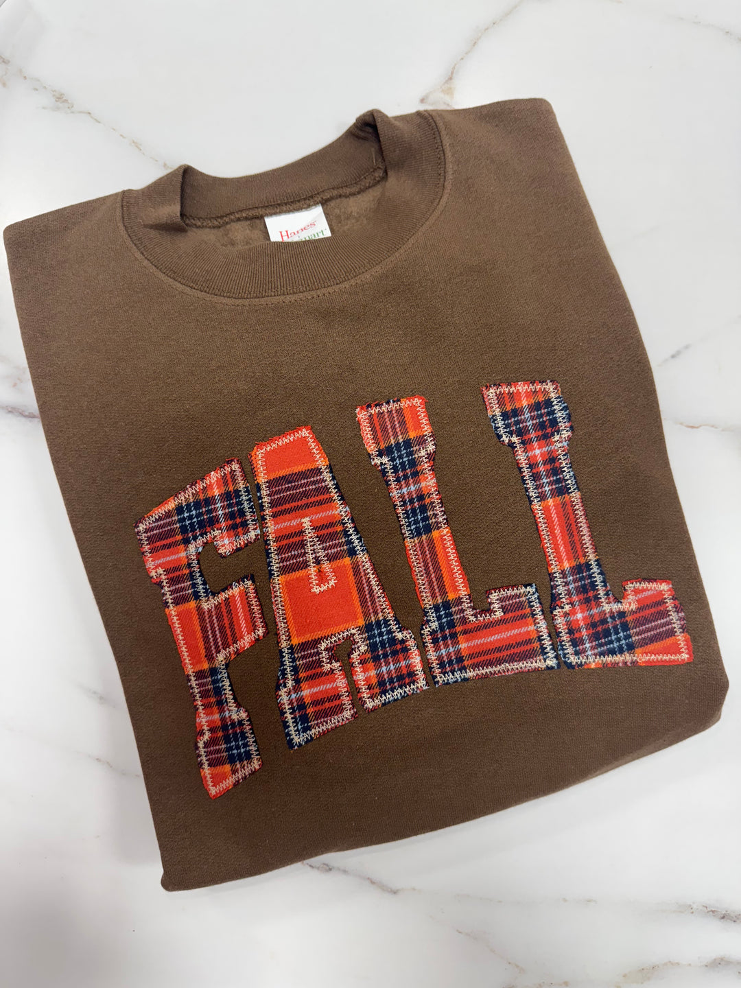FALL Applique Graphic Sweatshirt "Army Brown"