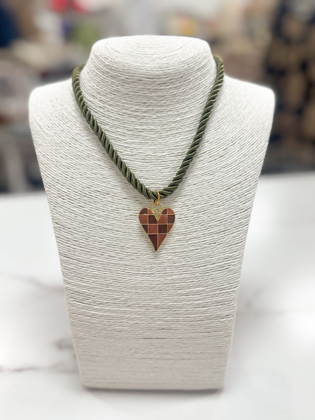 Hart Designs Jewelry - Olive Rope Necklace "Heart"