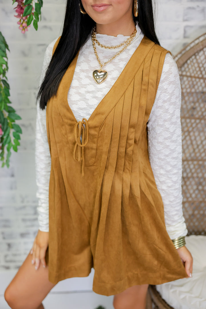 Velvet Muse Romper "Taupe"