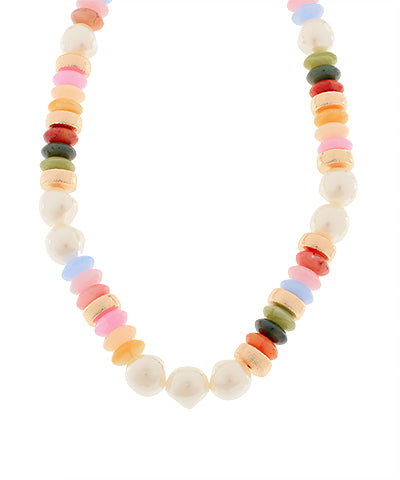 Blake Beaded Necklace "Multi/Pearl"