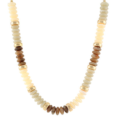 Blake Beaded Necklace "Ivory/Gold"
