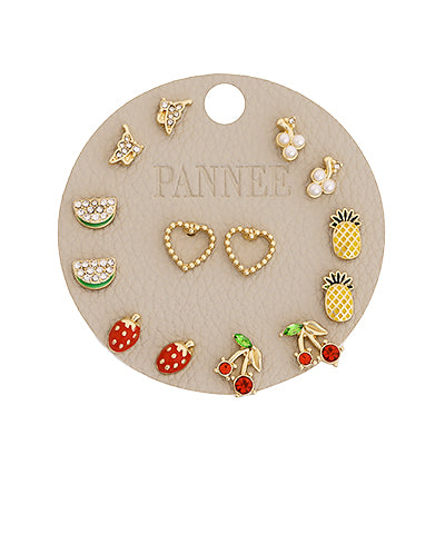 Heart & Fruit Theme Studs Set