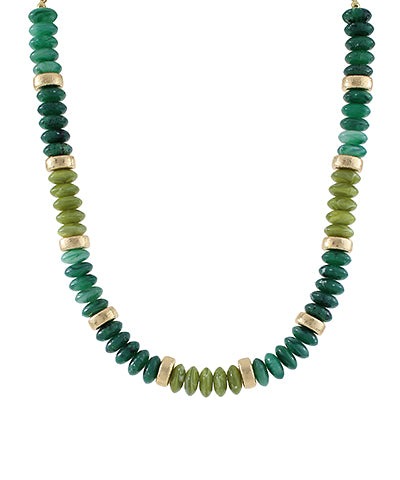 Blake Beaded Necklace "Olive/Gold"