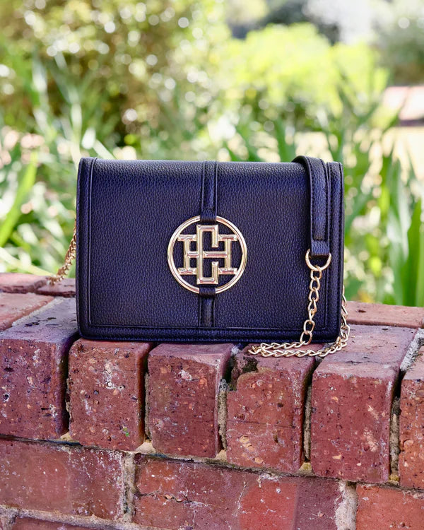 Caroline Hill - Cecilia Circle Logo Handbag "Black"
