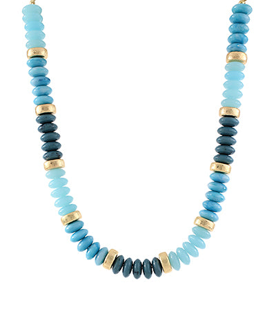 Blake Beaded Necklace "Turquoise/Gold"