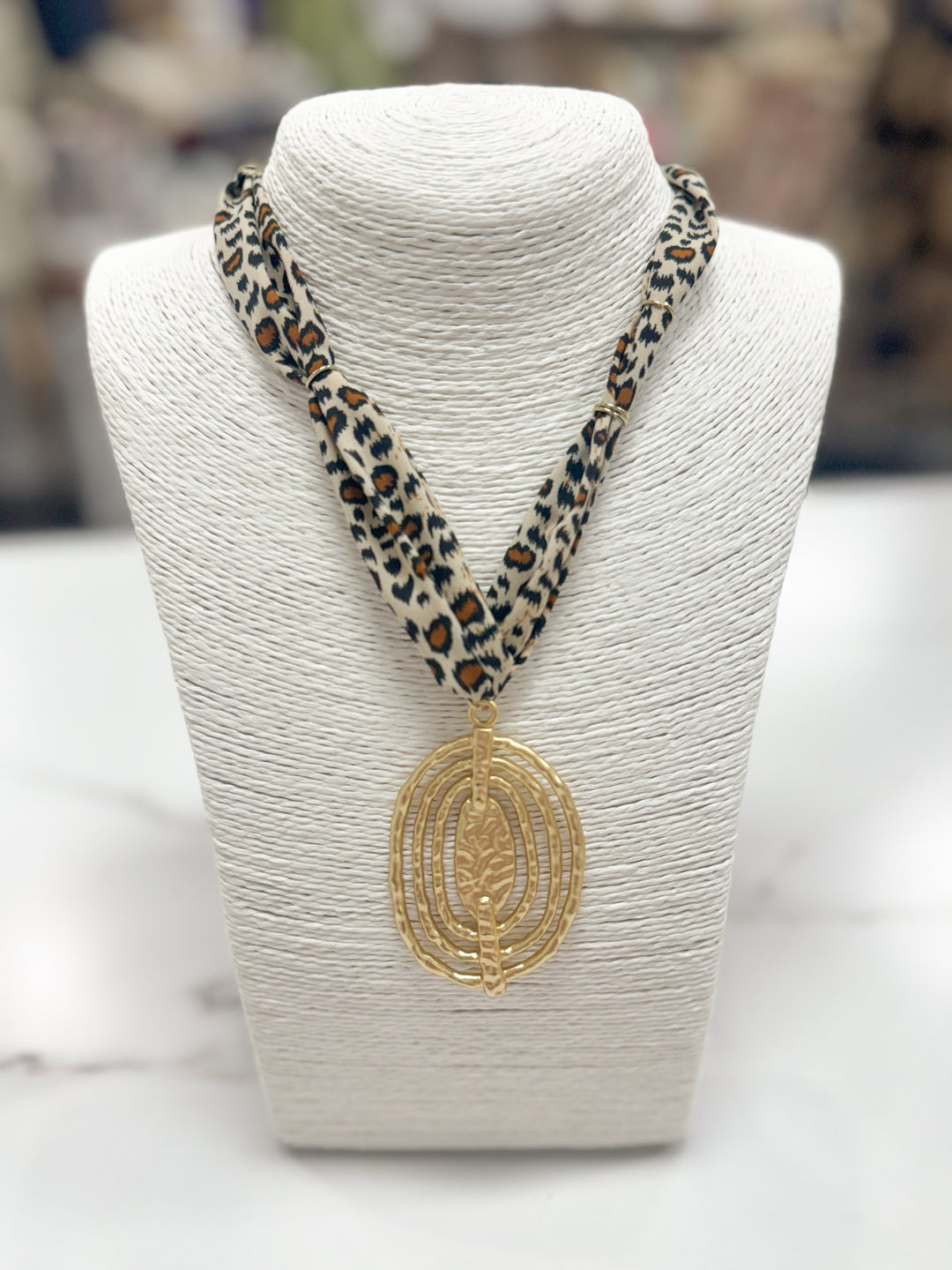 Hart Designs Jewelry - Lizzy Leopard Scarf Necklace "Gold Pendant"