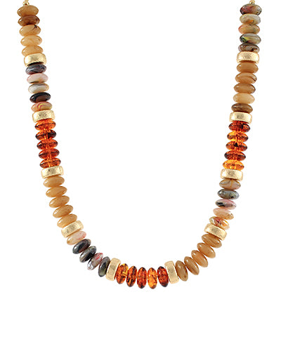 Blake Beaded Necklace "Lt Brown/Gold"
