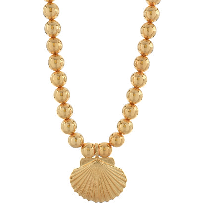 Shell Shape & CCB Ball Necklace