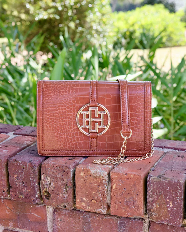 Caroline Hill - Cecilia Circle Logo Handbag "Saddle EC"