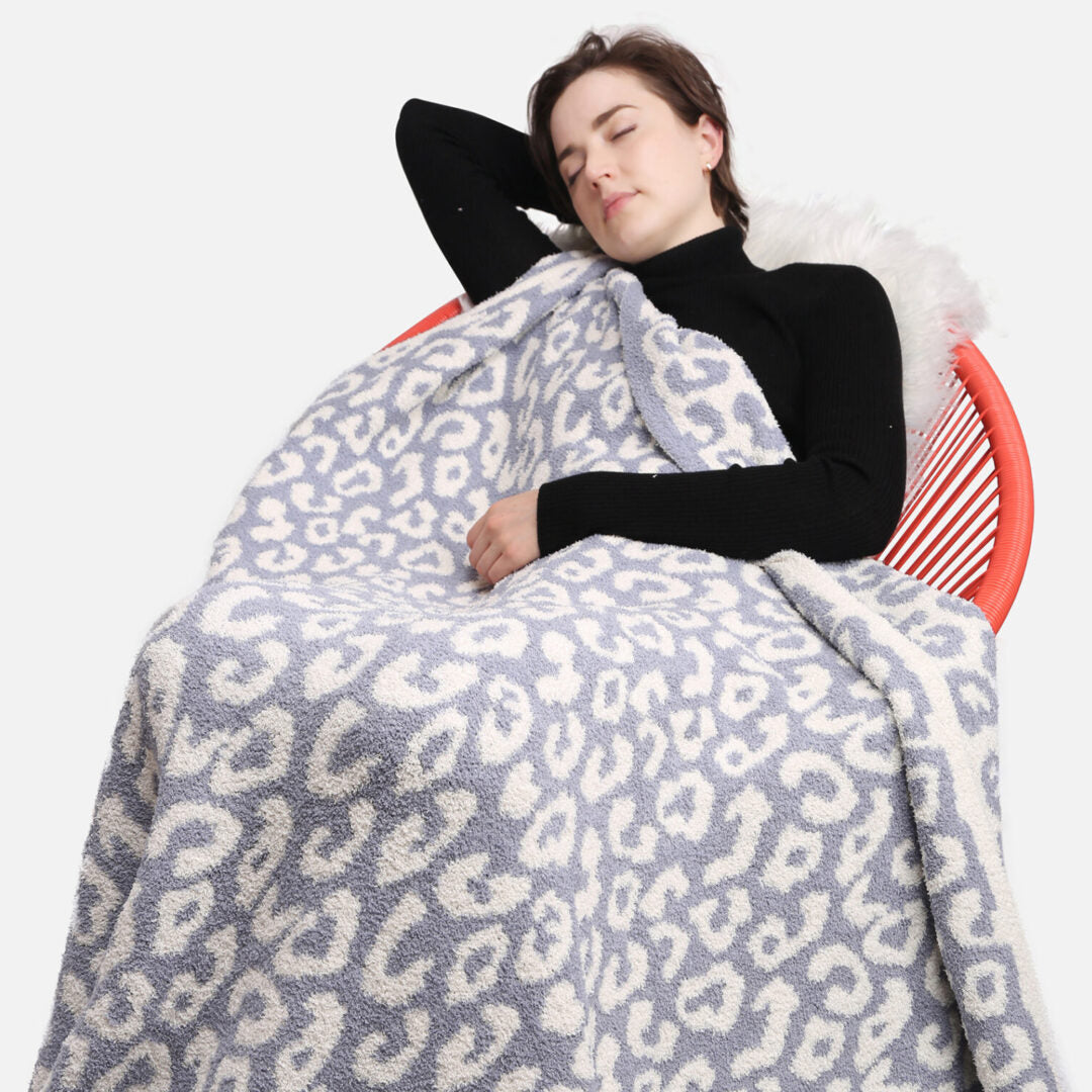 Leopard Blanket "Grey"