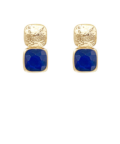 Mary Earrings "Navy/Gold"