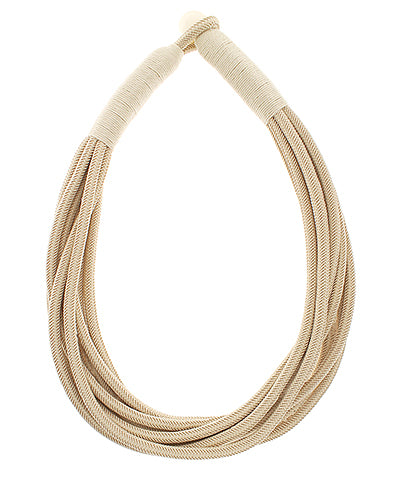 8 Layered Rope Necklace "Beige"