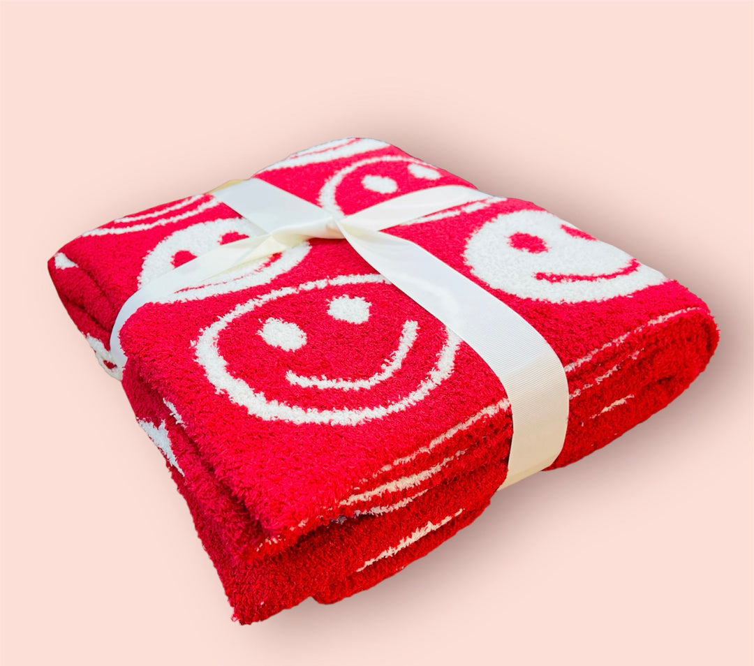 Happy Face Blanket "Red"