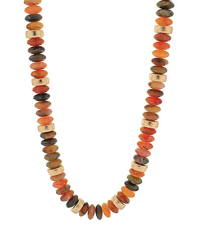 Blake Beaded Necklace "Brown/Gold"