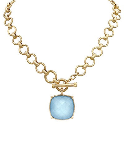 Mary Necklace "Ice Blue/Gold"