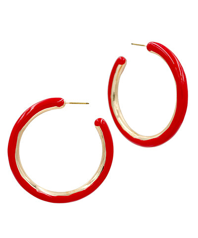 45mm Color Enamel Hoops "Red"