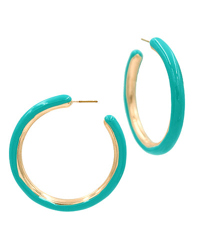 45mm Color Enamel Hoops "Turquoise"