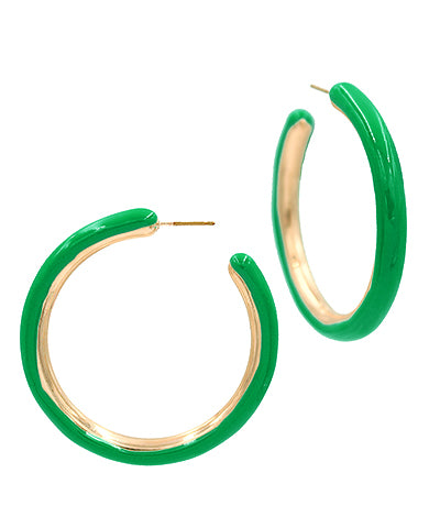 45mm Color Enamel Hoops "Green"