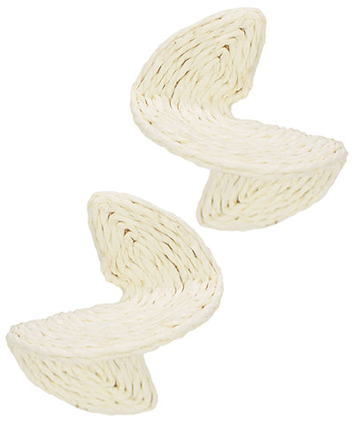 Wrapped Raffia Twist Earrings "White"