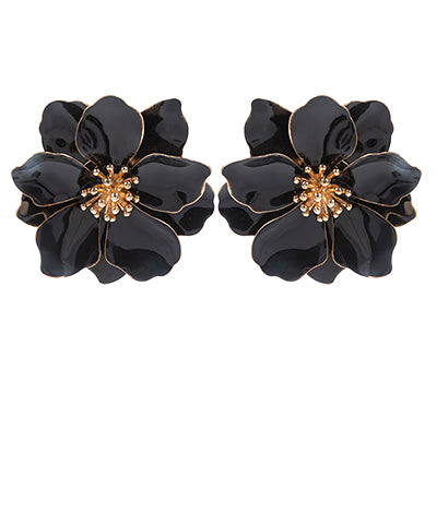 Flower Earrings "Black"