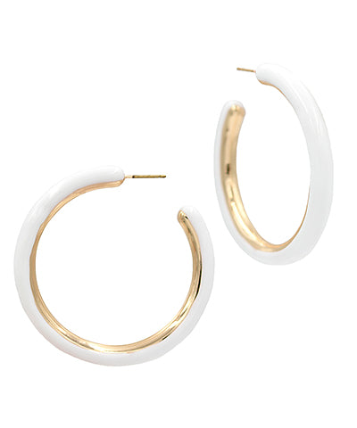 45mm Color Enamel Hoops "White"