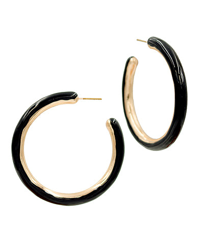 45mm Color Enamel Hoops "Black"