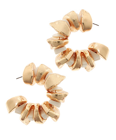 Gold and Marble Chunky Hoops