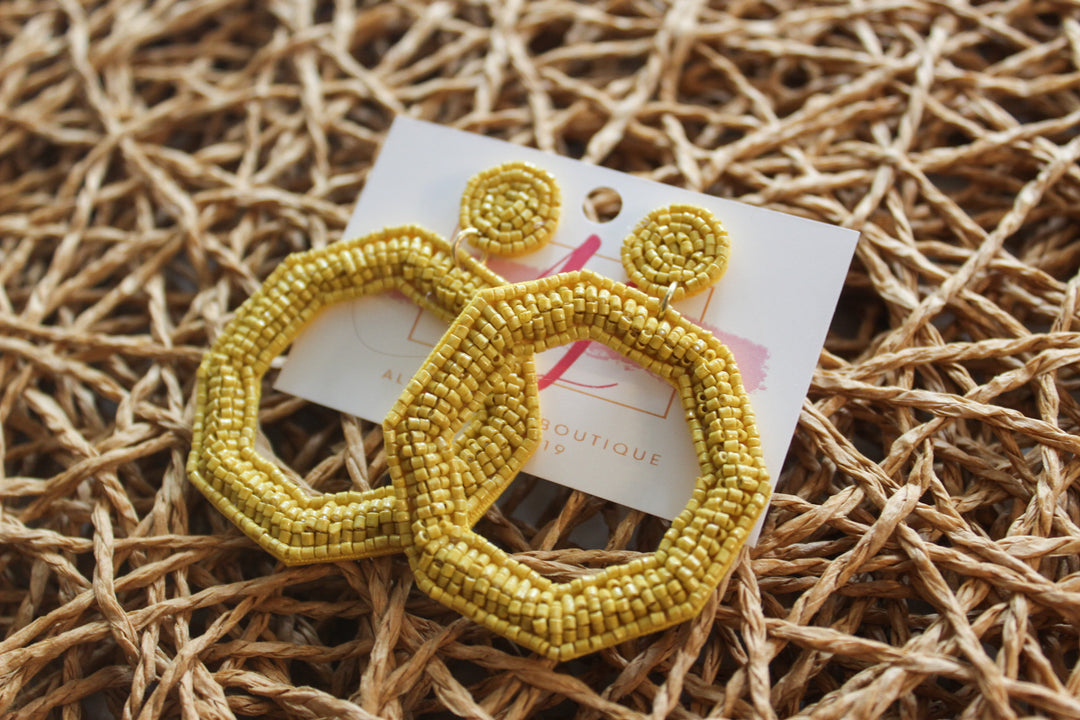 Octagon Color Pop Earrings "Gold"
