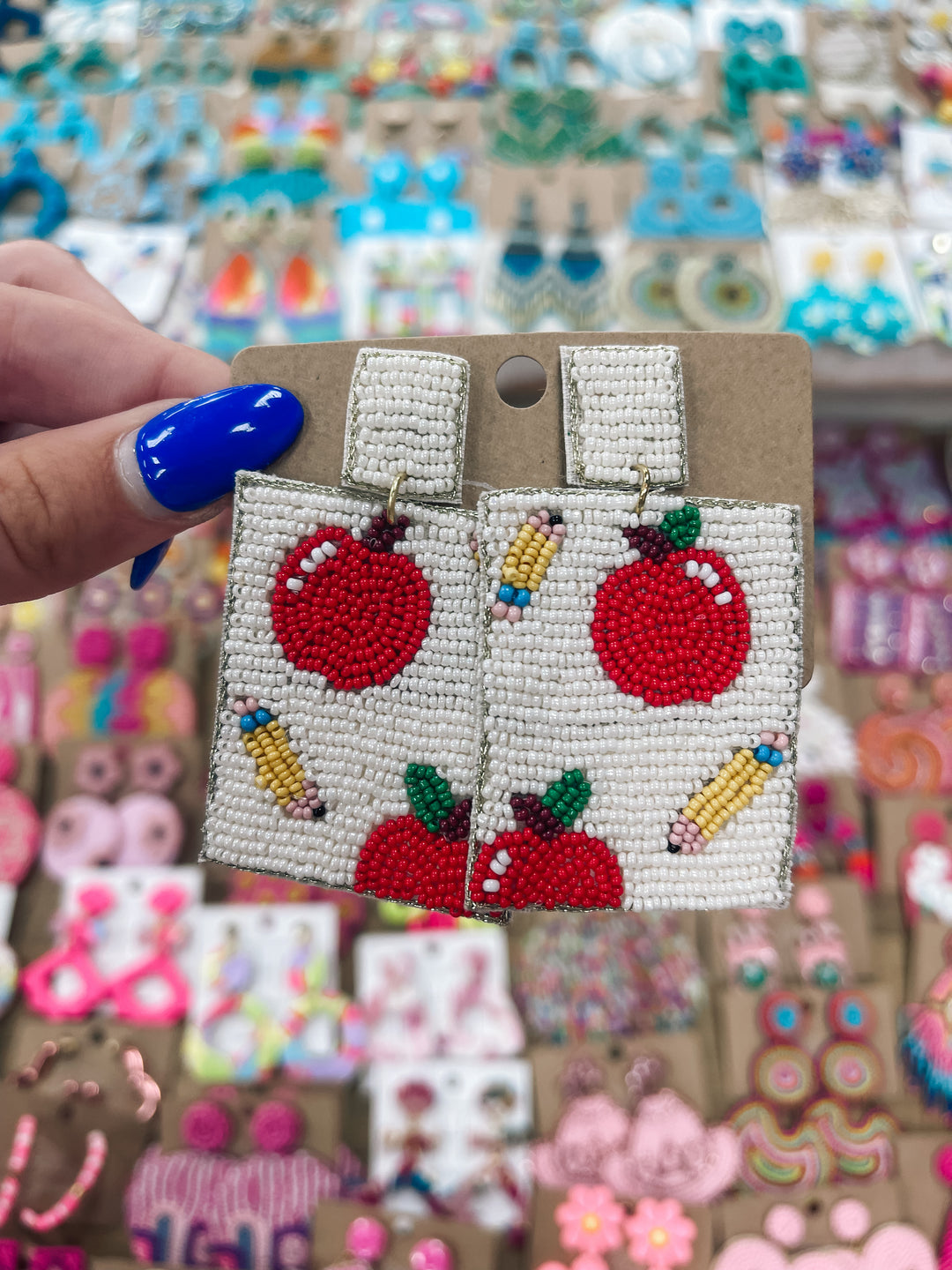 Apple and Pencil Teacher Earrings