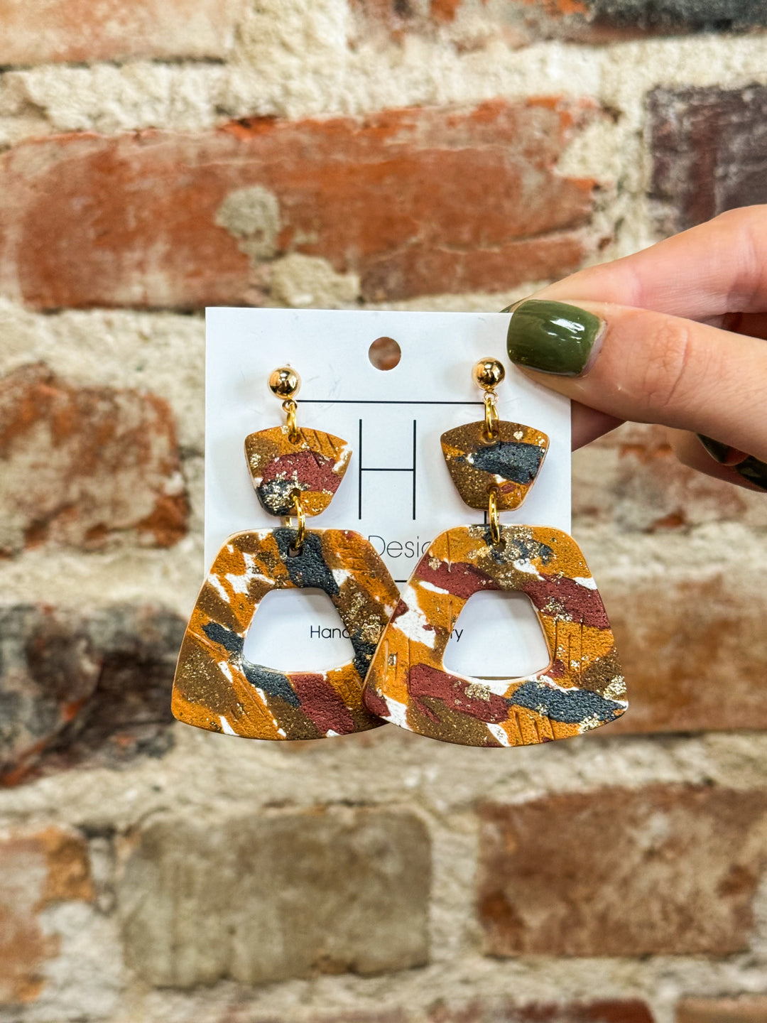 Fall Rustic Clay Earrings