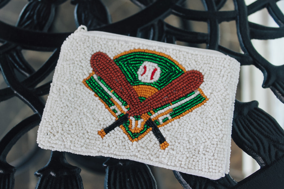 Baseball Seadbead Pouch