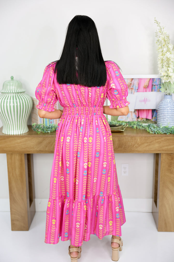 Color Spectrum Midi Dress "Peony Mix"