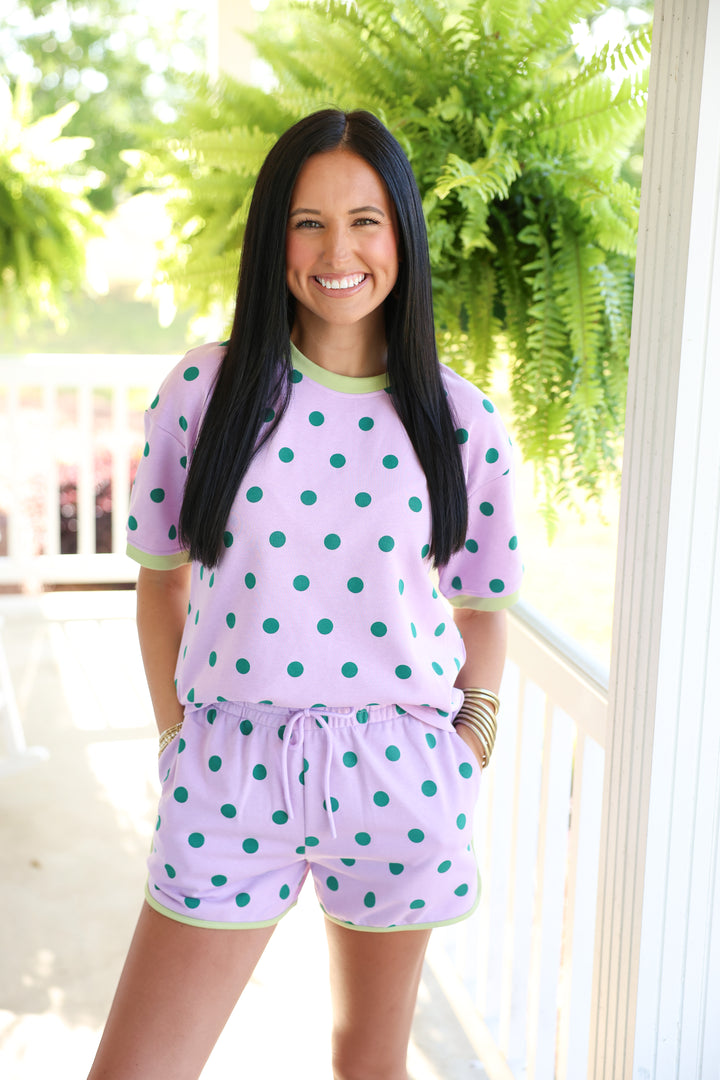 Classic Polka Dot Set "Lavender/Green"
