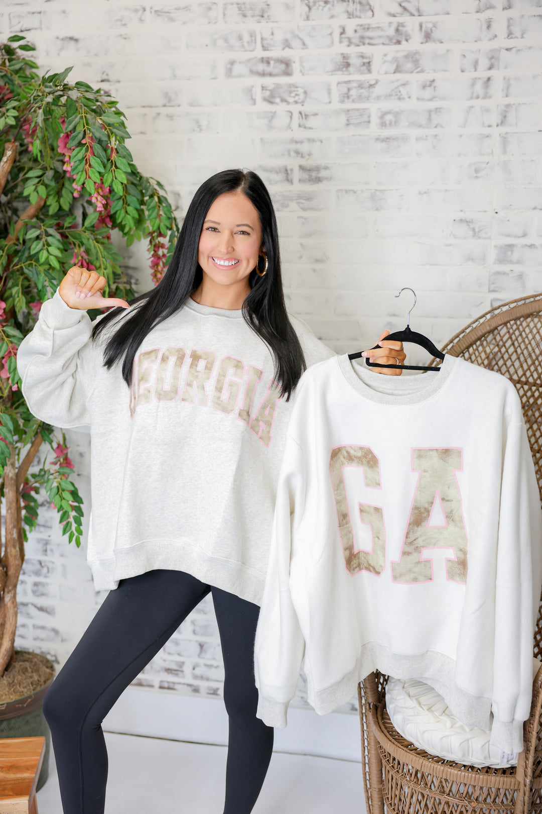 'GEORGIA & GA' Camo Reversible Mock Neck Sweatshirt