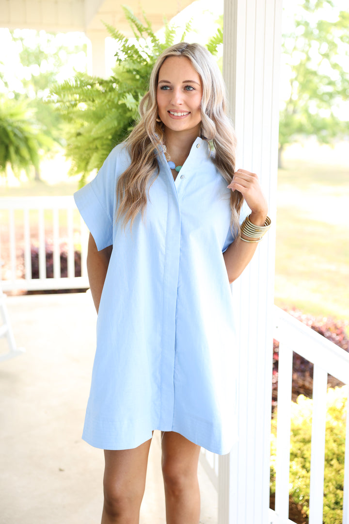 Easy Living Mini Dress "Chambray"