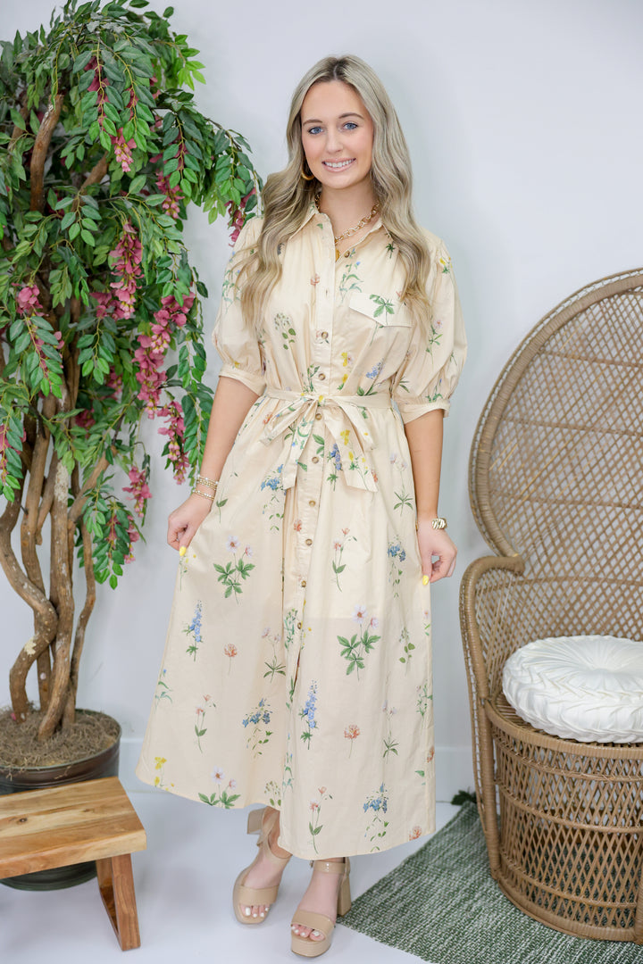 Blossom Into Fall Midi Dress