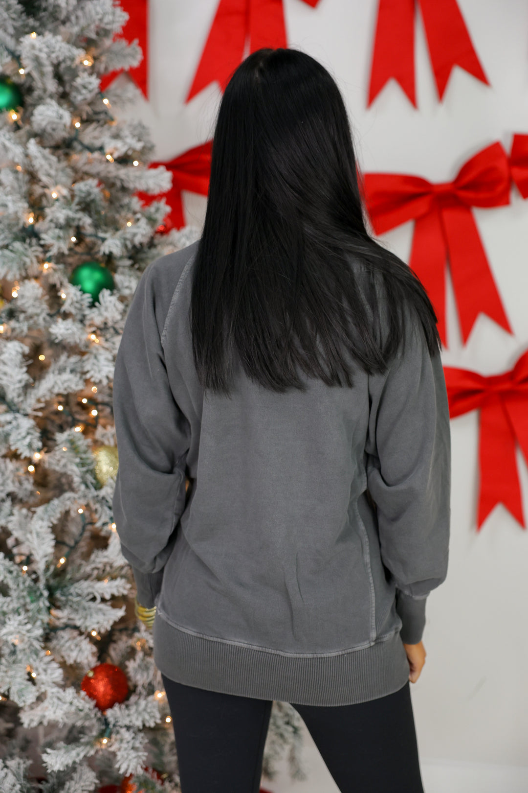 Pigment Dyed French Terry Pullover W/ Pockets "Black"