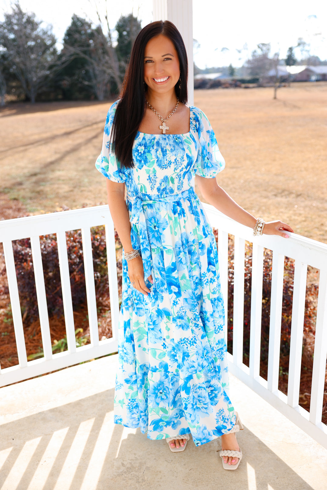 Blue Petal Maxi Dress