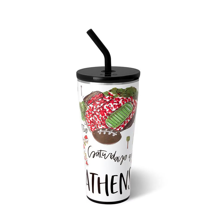 Swig - Saturdays in Athens Straw Tumbler 32oz