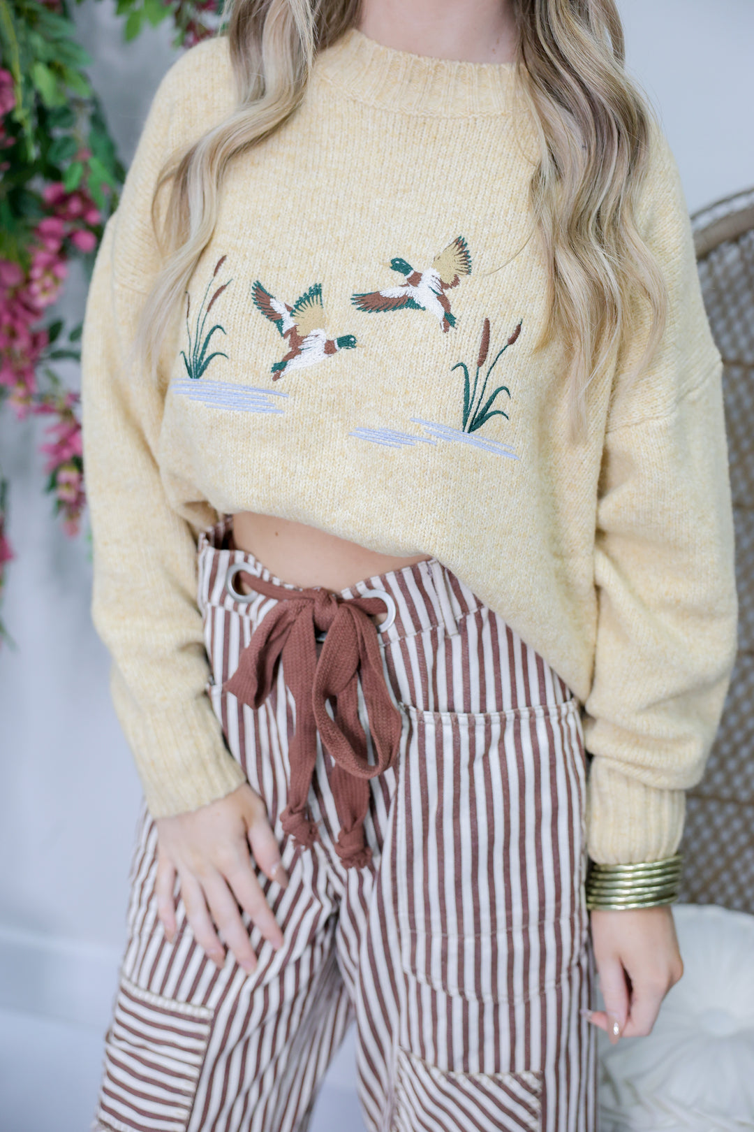 Flying Mallards Knit Sweater "Butter"