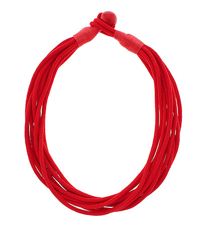 2MM Multi Layered Rope Necklace "Red"