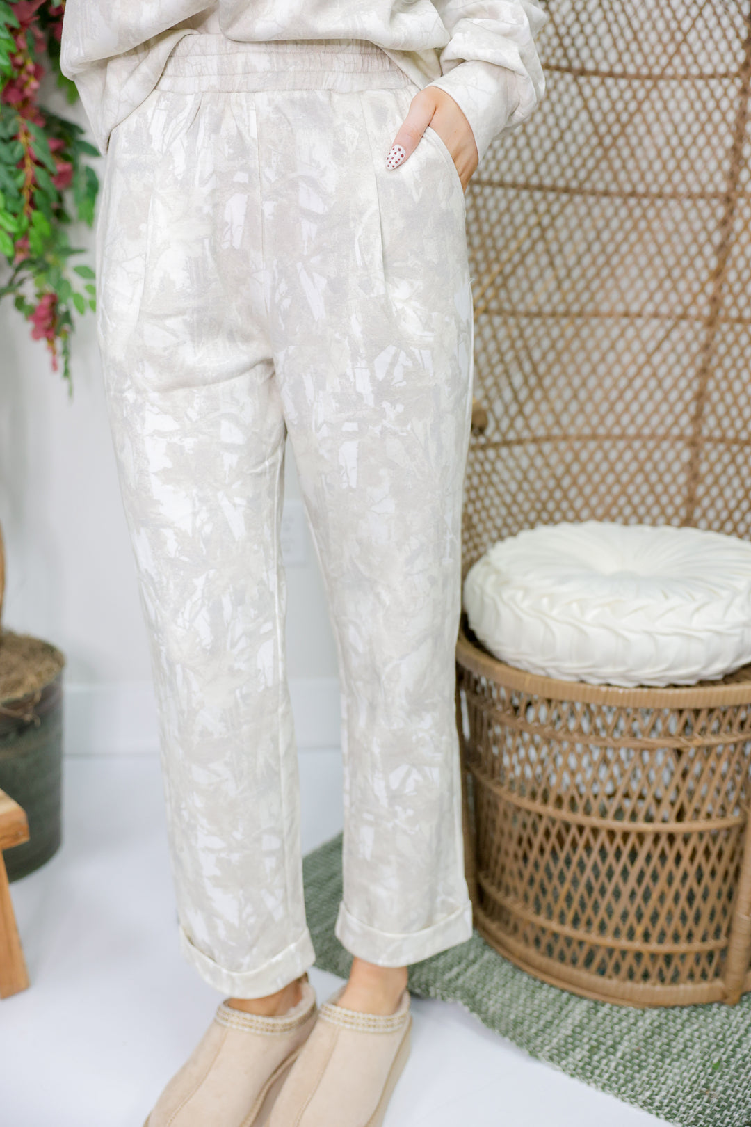 Penelope Loose Fit Half Zip Pullover & Pants Set "Camo"