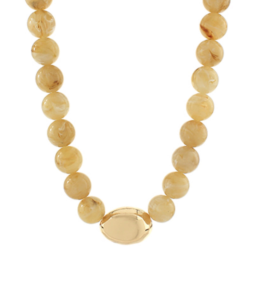 Marble Stone Ball & Accent Organic Necklace "Natural"