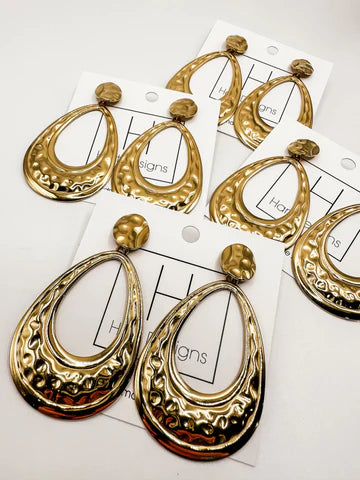 Gold Thick Hoop Earrings