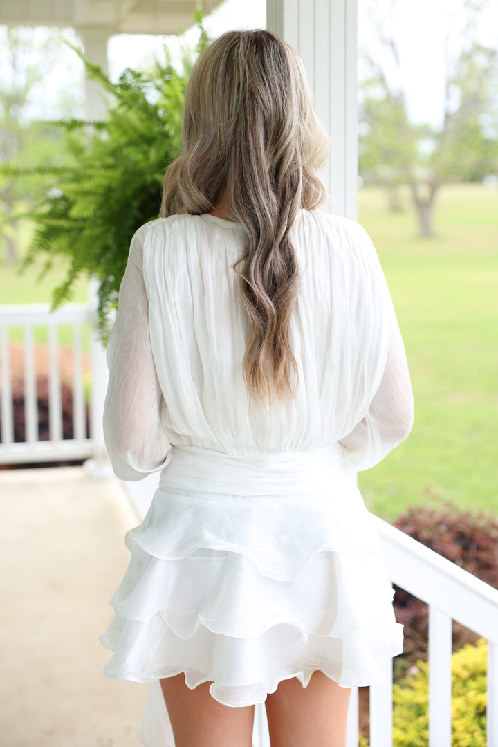 Shimmer Organza Blouse & Mini Skirt Set